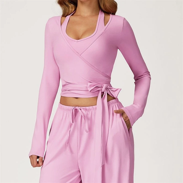 Band-Wrapped Fitness Top